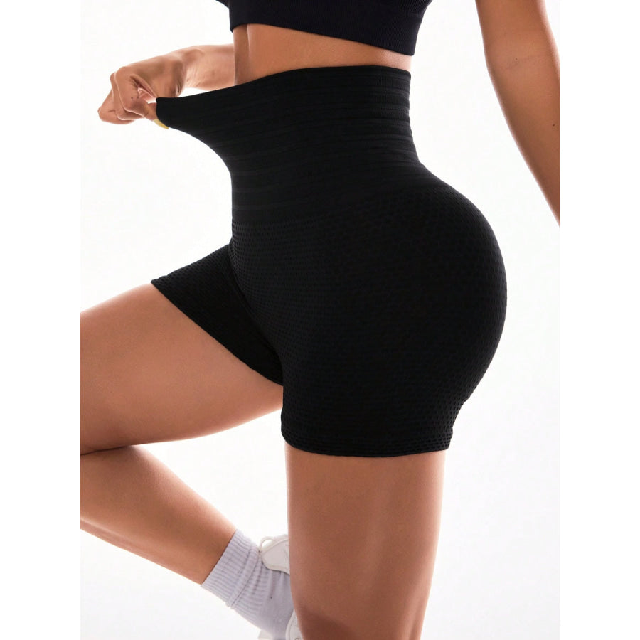 High Waist Active Shorts Black / S Apparel and Accessories