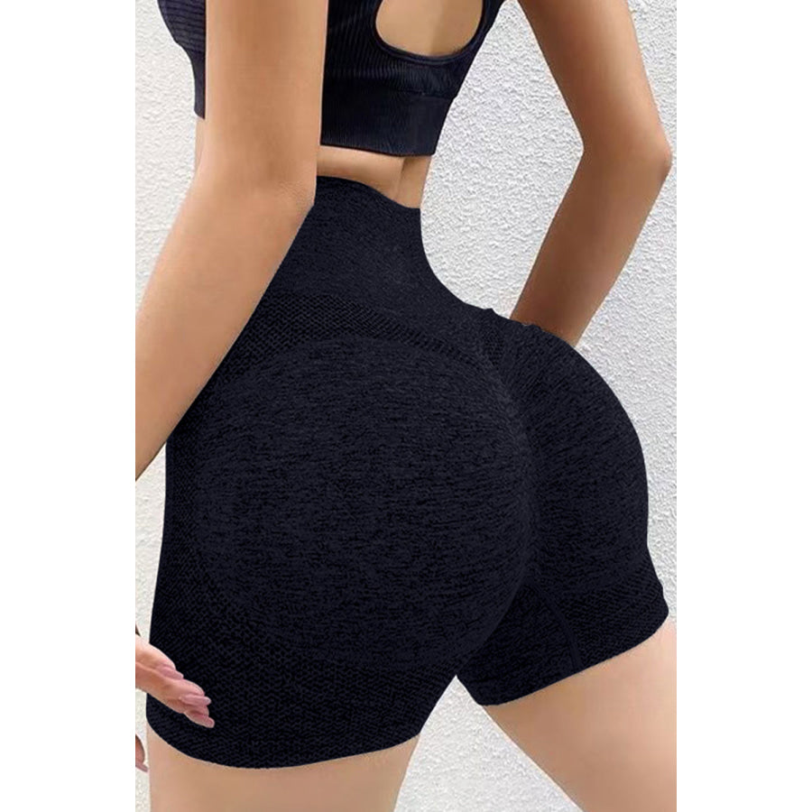 High Waist Active Shorts Black / S Apparel and Accessories