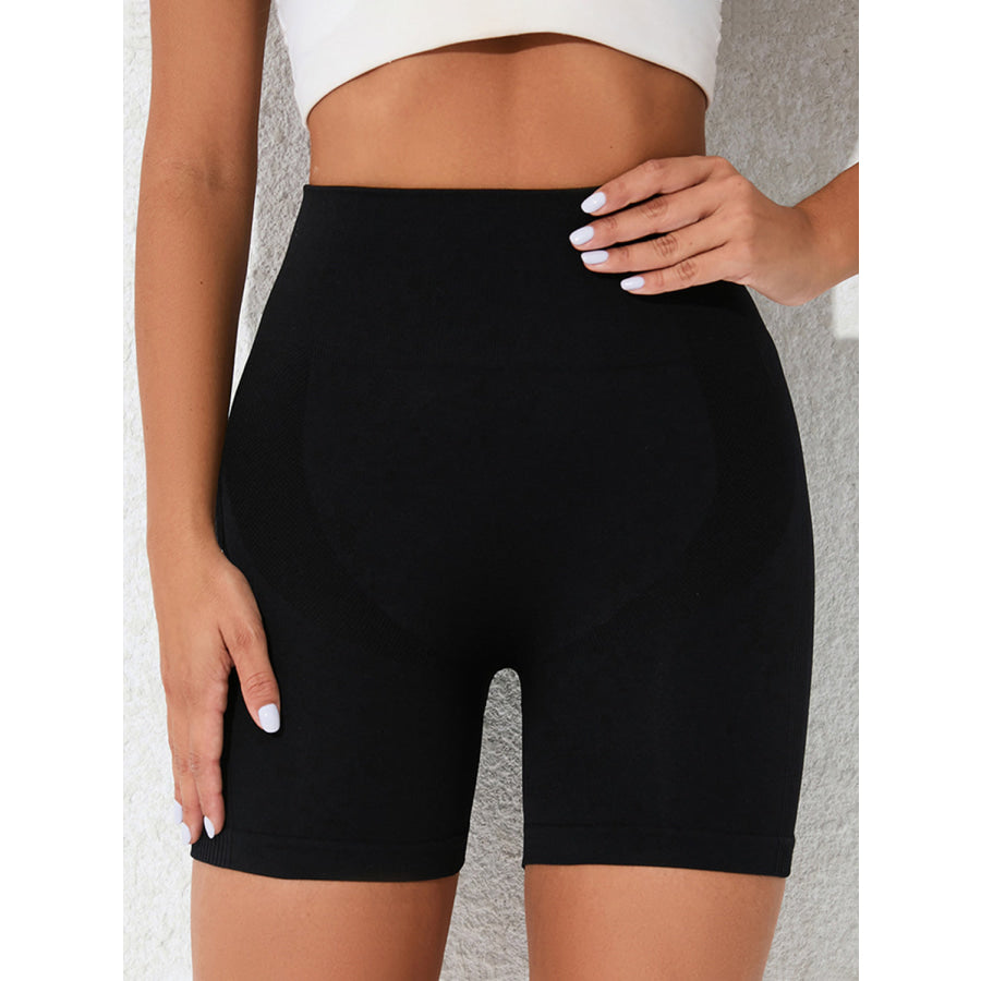 High Waist Active Shorts Black / S Apparel and Accessories