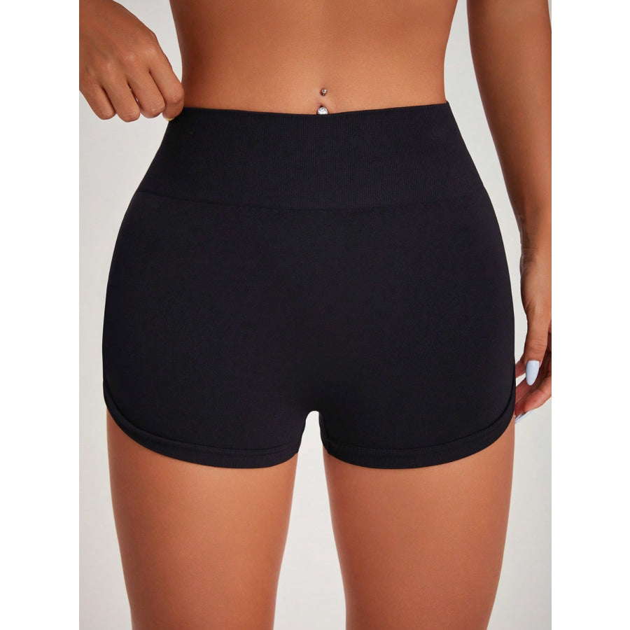 High Waist Active Shorts Black / S Apparel and Accessories