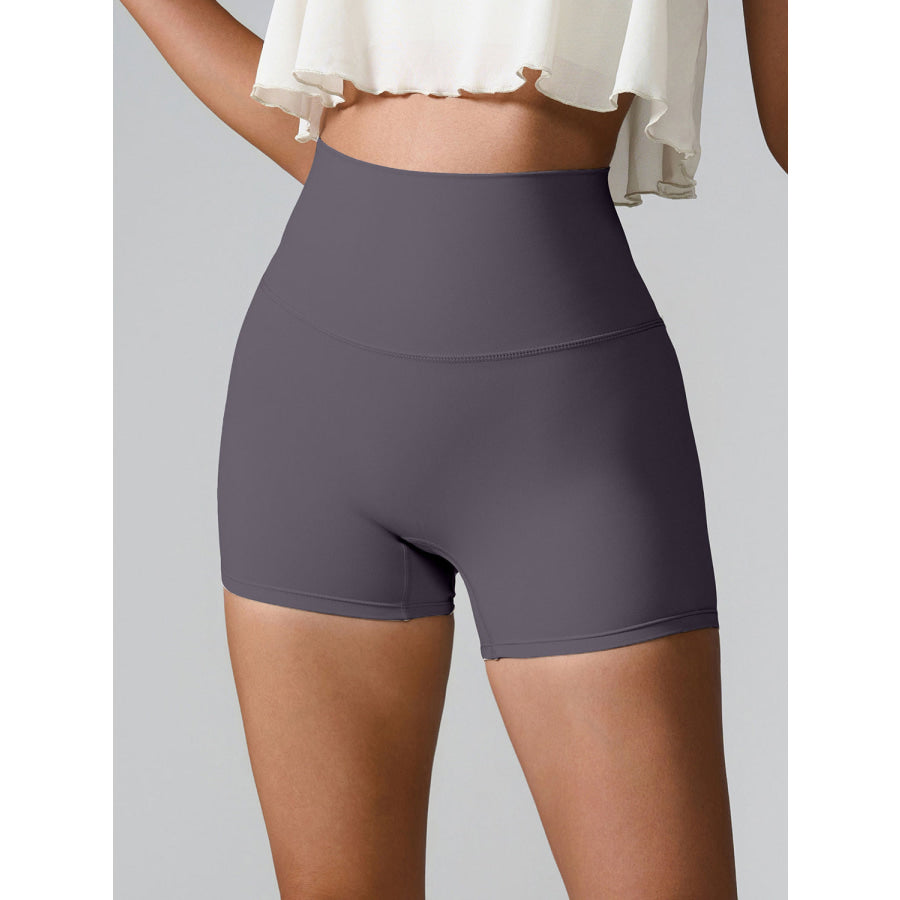 High Waist Active Shorts Charcoal / S Apparel and Accessories