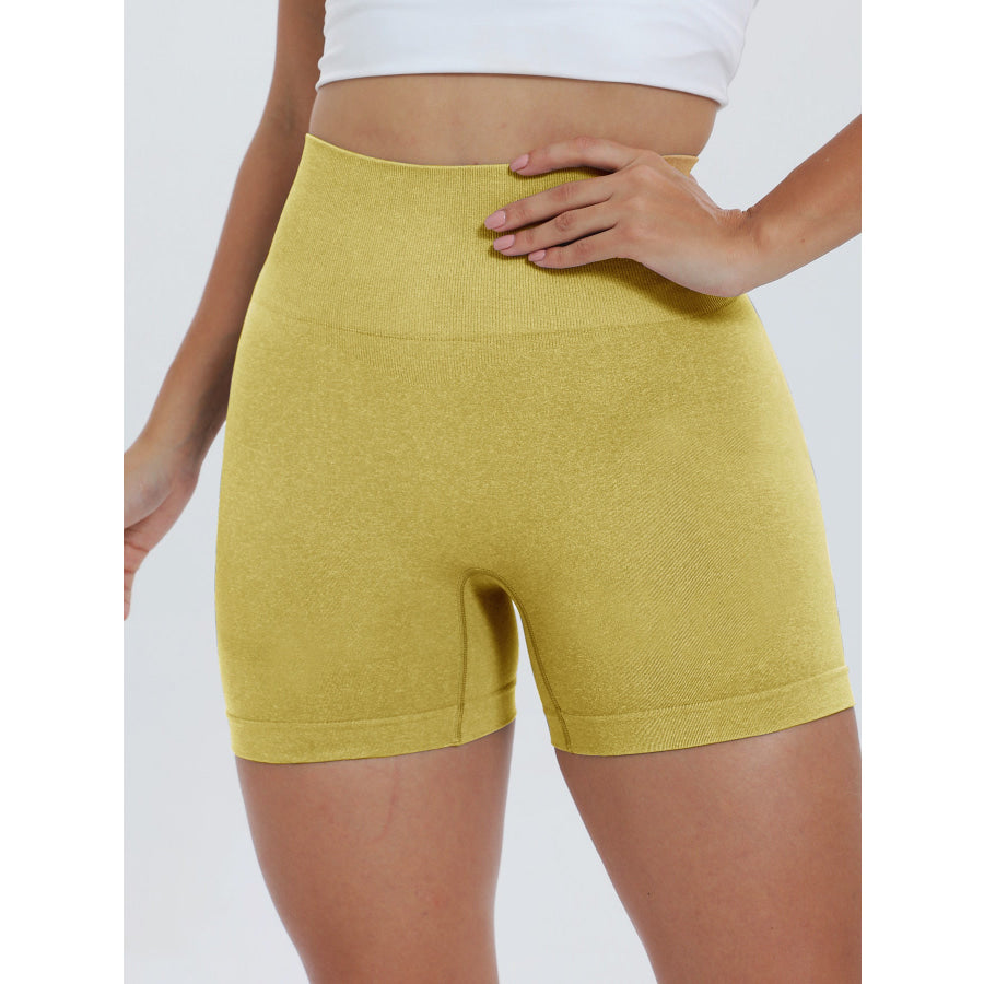 High Waist Active Shorts Chartreuse / S Apparel and Accessories