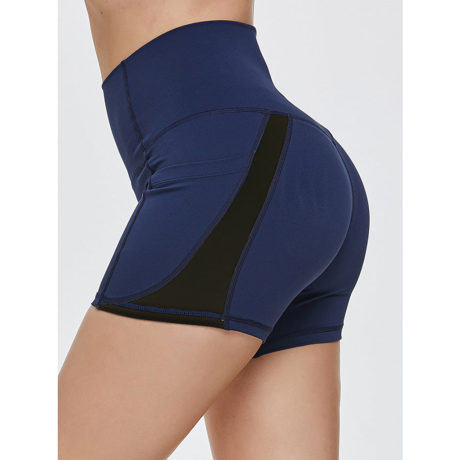 High Waist Active Shorts Cobalt Blue / S Apparel and Accessories