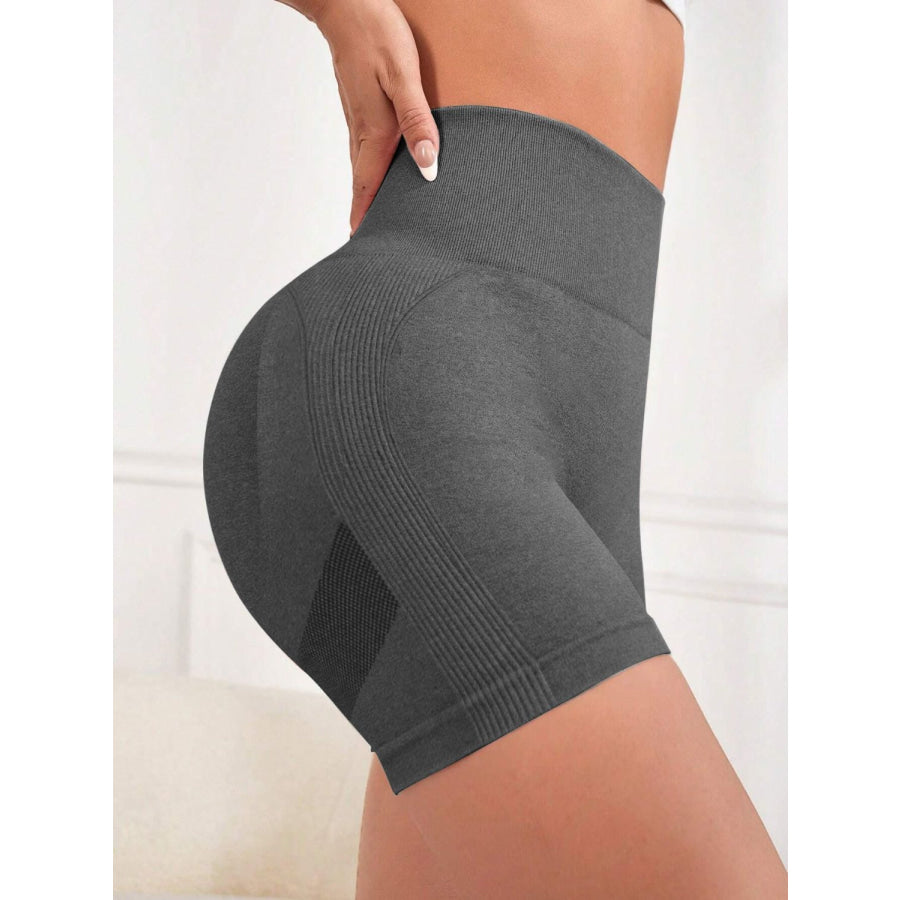 High Waist Active Shorts Dark Gray / S Apparel and Accessories