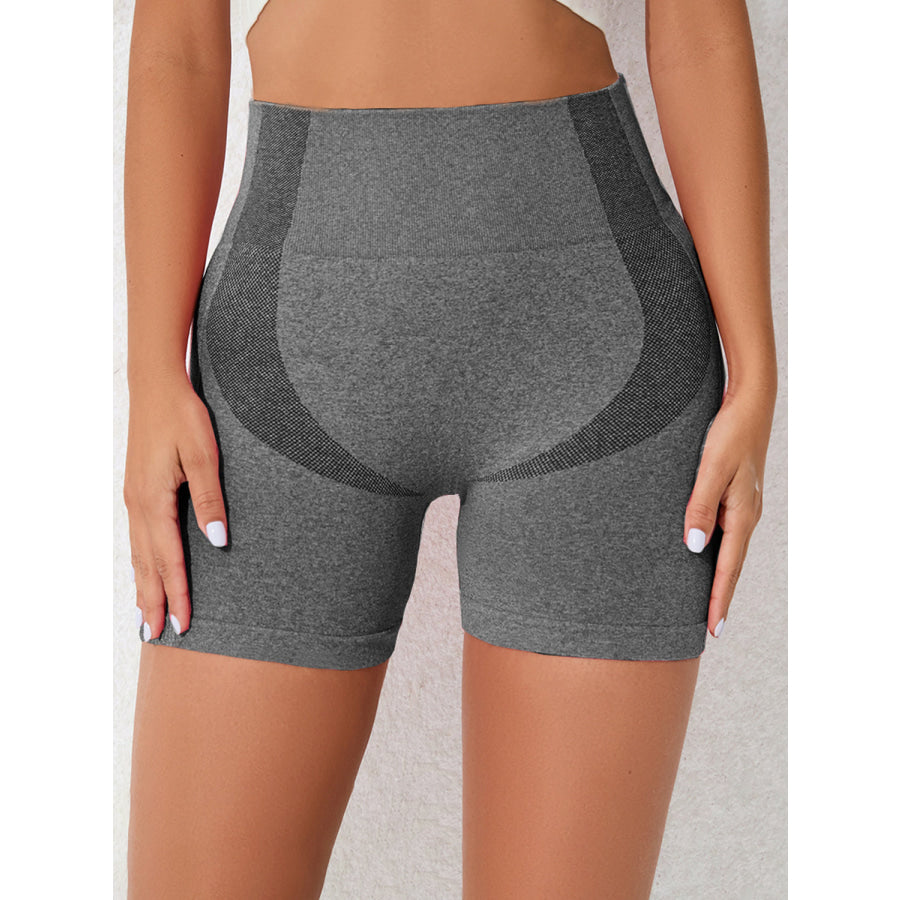 High Waist Active Shorts Dark Gray / S Apparel and Accessories