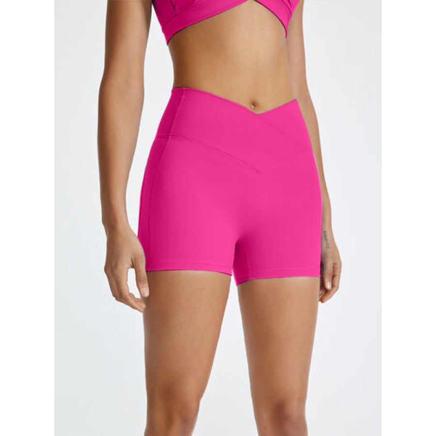 High Waist Active Shorts Hot Pink / S Apparel and Accessories