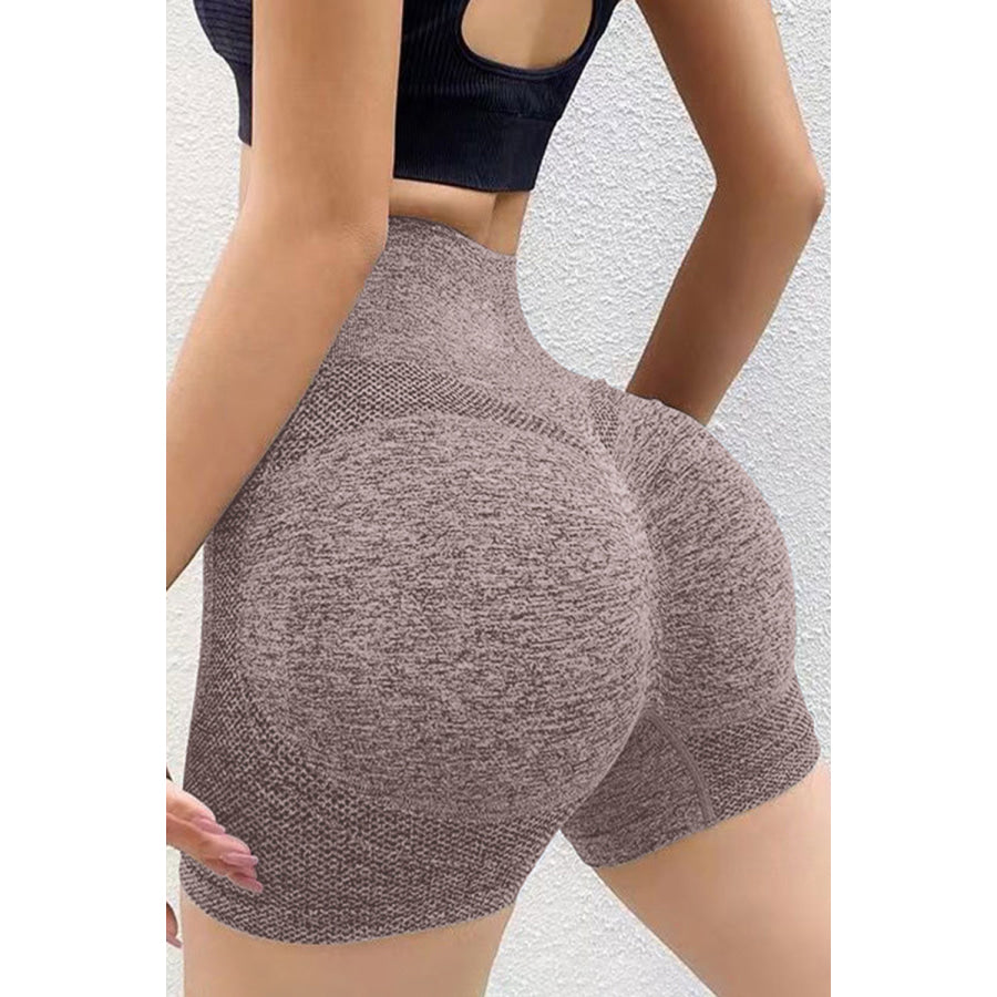 High Waist Active Shorts Mocha / S Apparel and Accessories