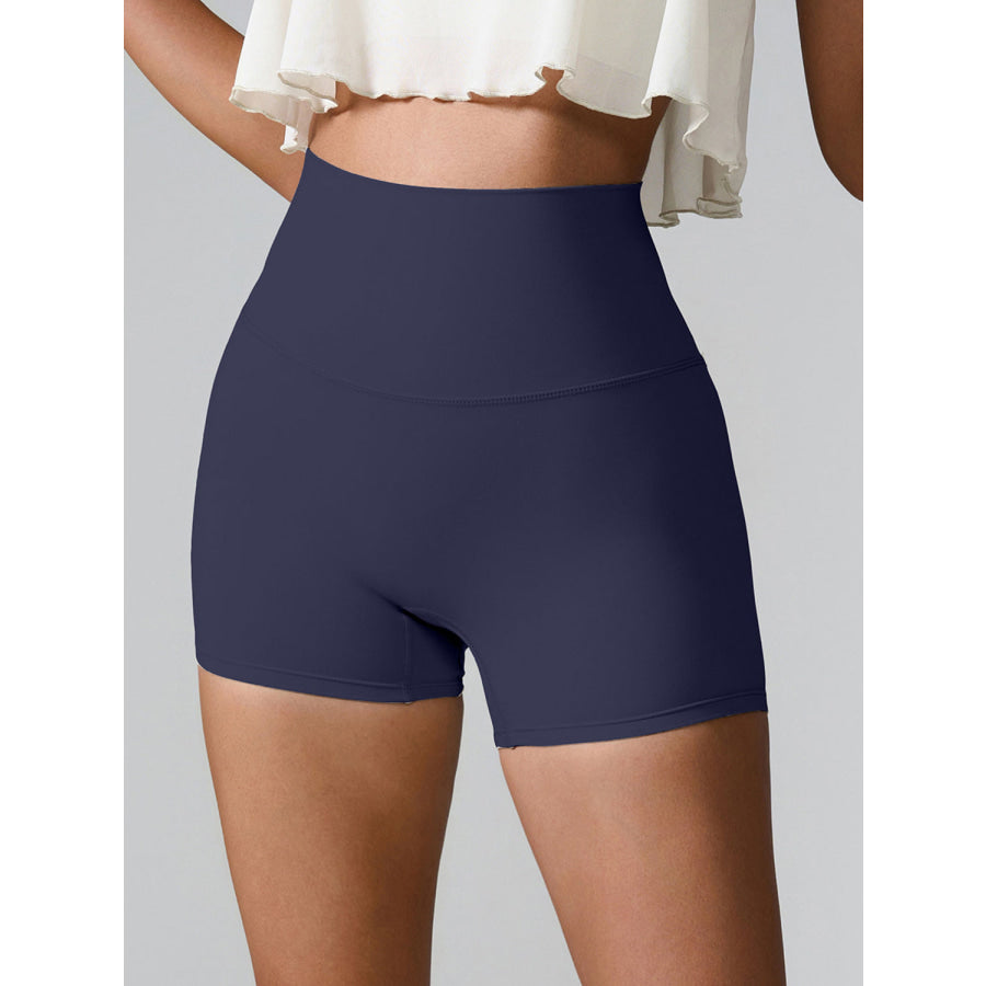 High Waist Active Shorts Navy / S Apparel and Accessories