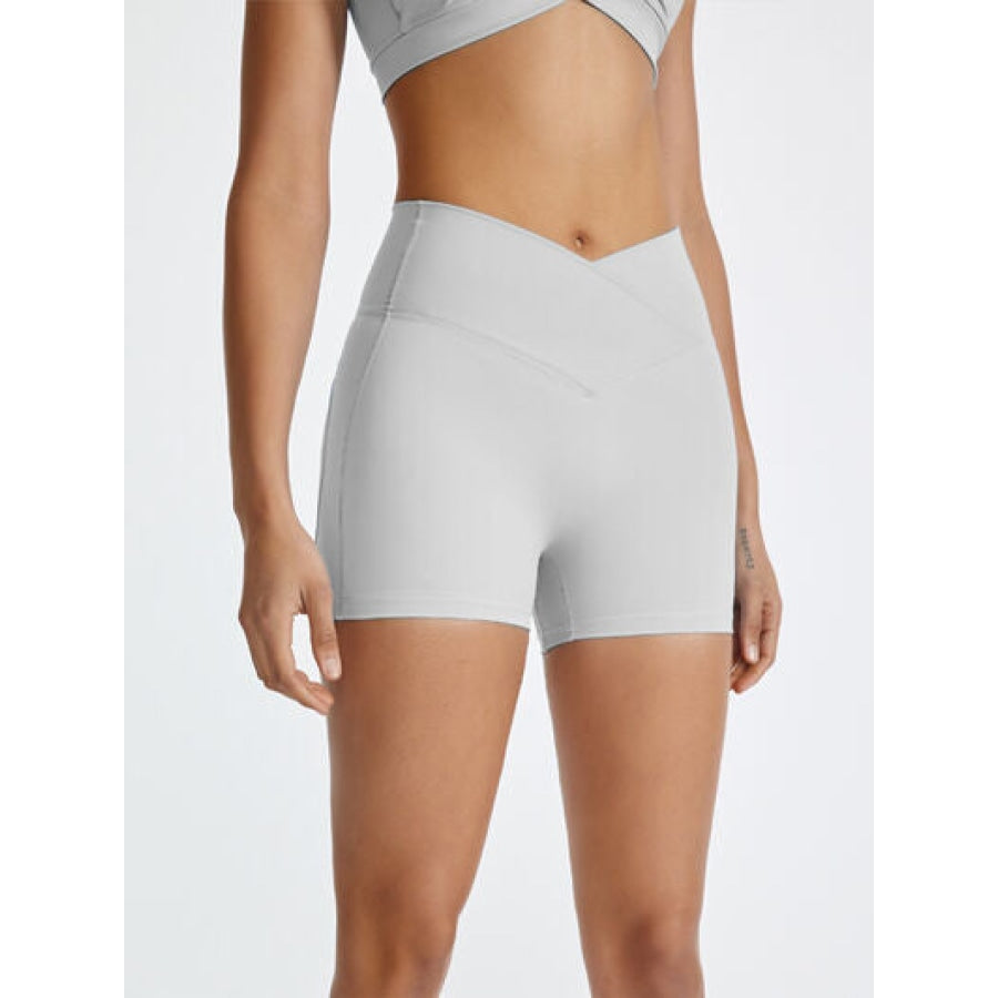 High Waist Active Shorts White / S Apparel and Accessories