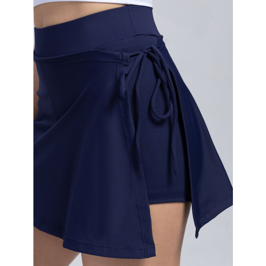 High Waist Active Skort with Pockets Dark Blue / S Apparel and Accessories