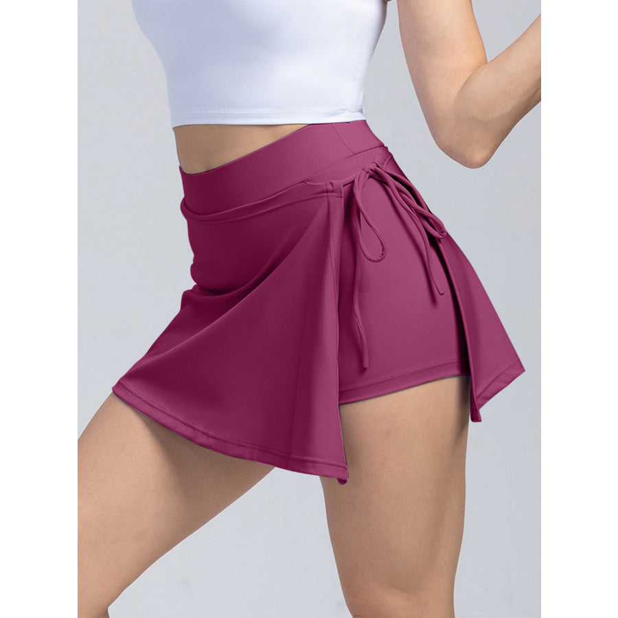 High Waist Active Skort with Pockets Deep Purple / S Apparel and Accessories