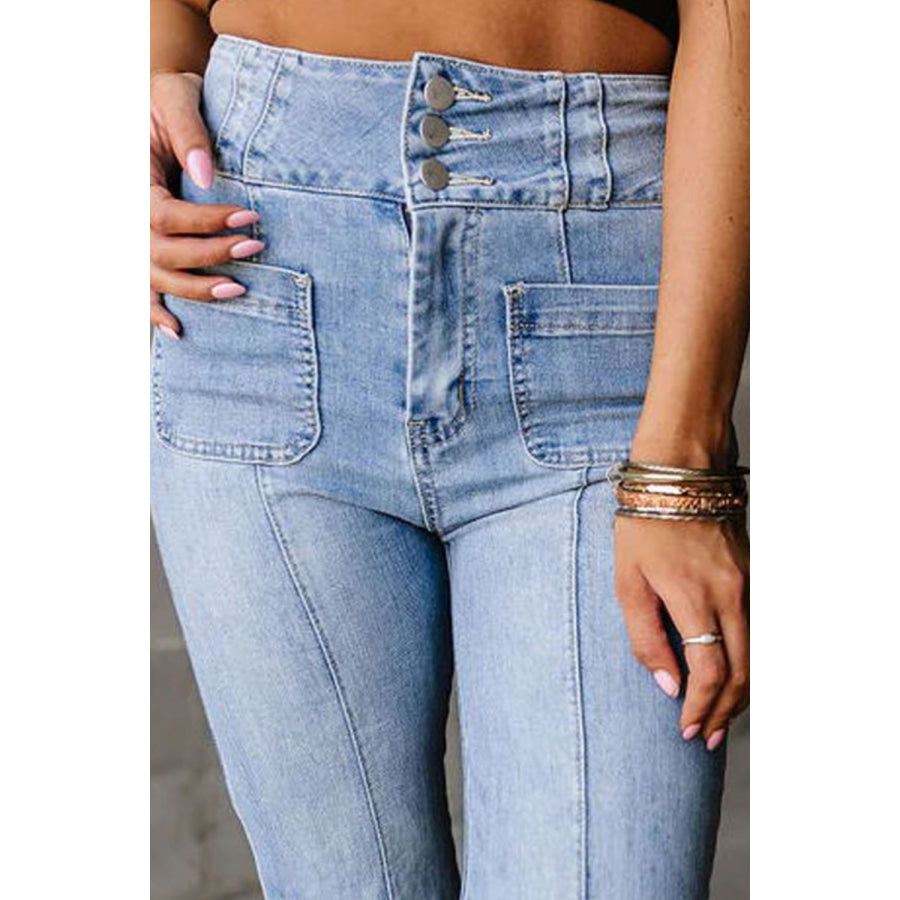 High Waist Bootcut Jeans Apparel and Accessories