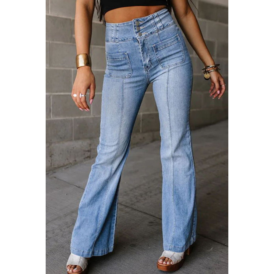 High Waist Bootcut Jeans Apparel and Accessories