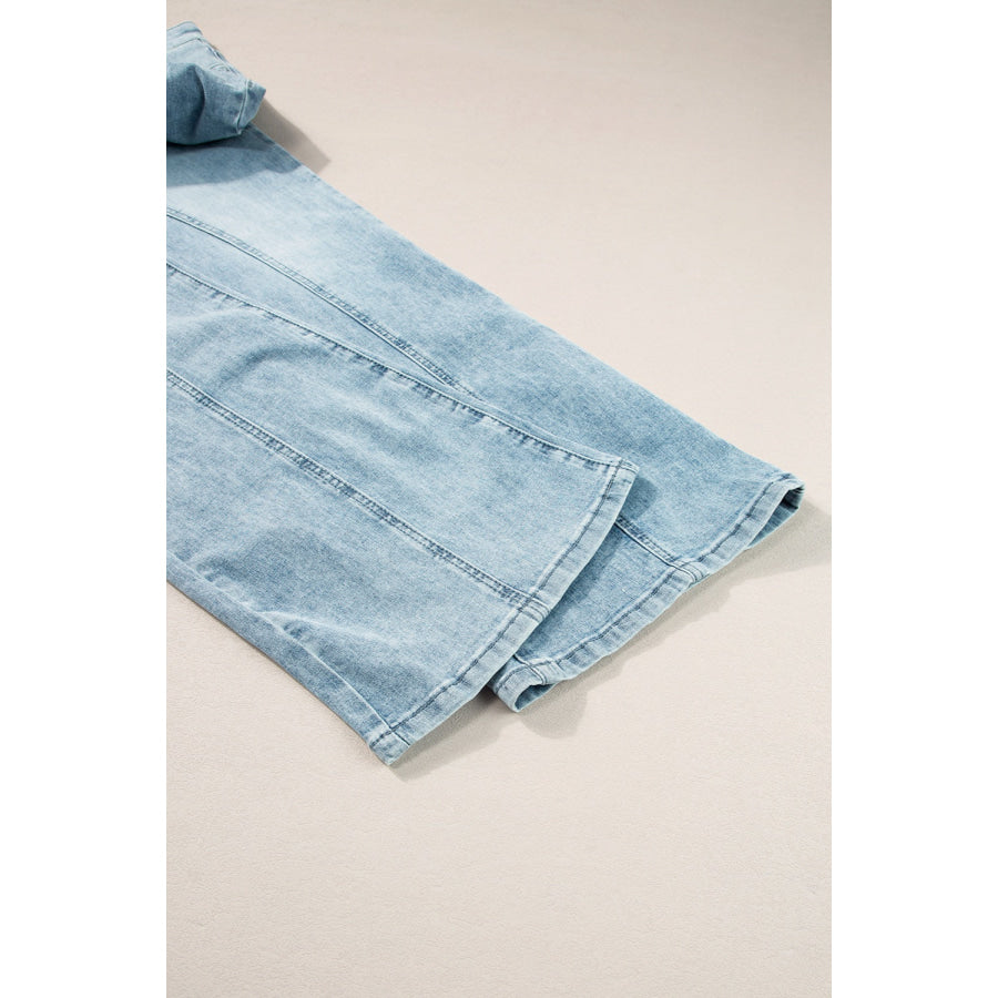 High Waist Bootcut Jeans with Pockets Apparel and Accessories