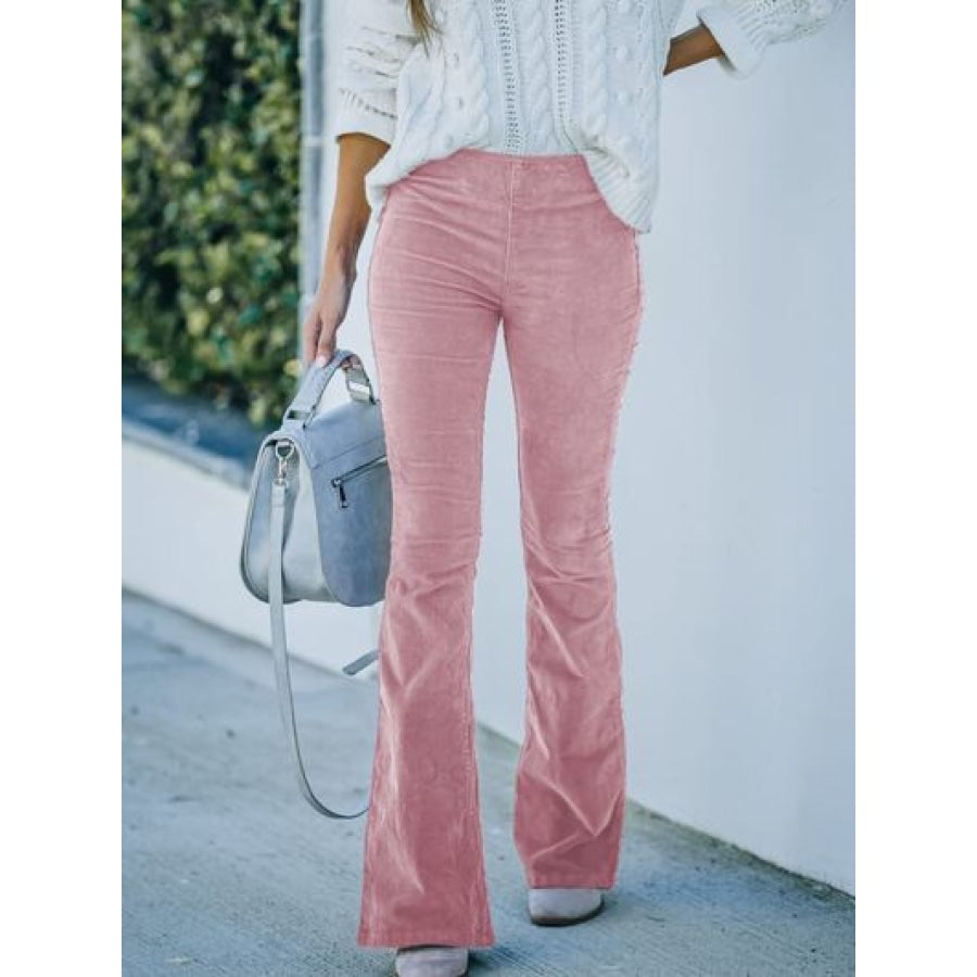 High Waist Bootcut Pants Carnation Pink / S Clothing