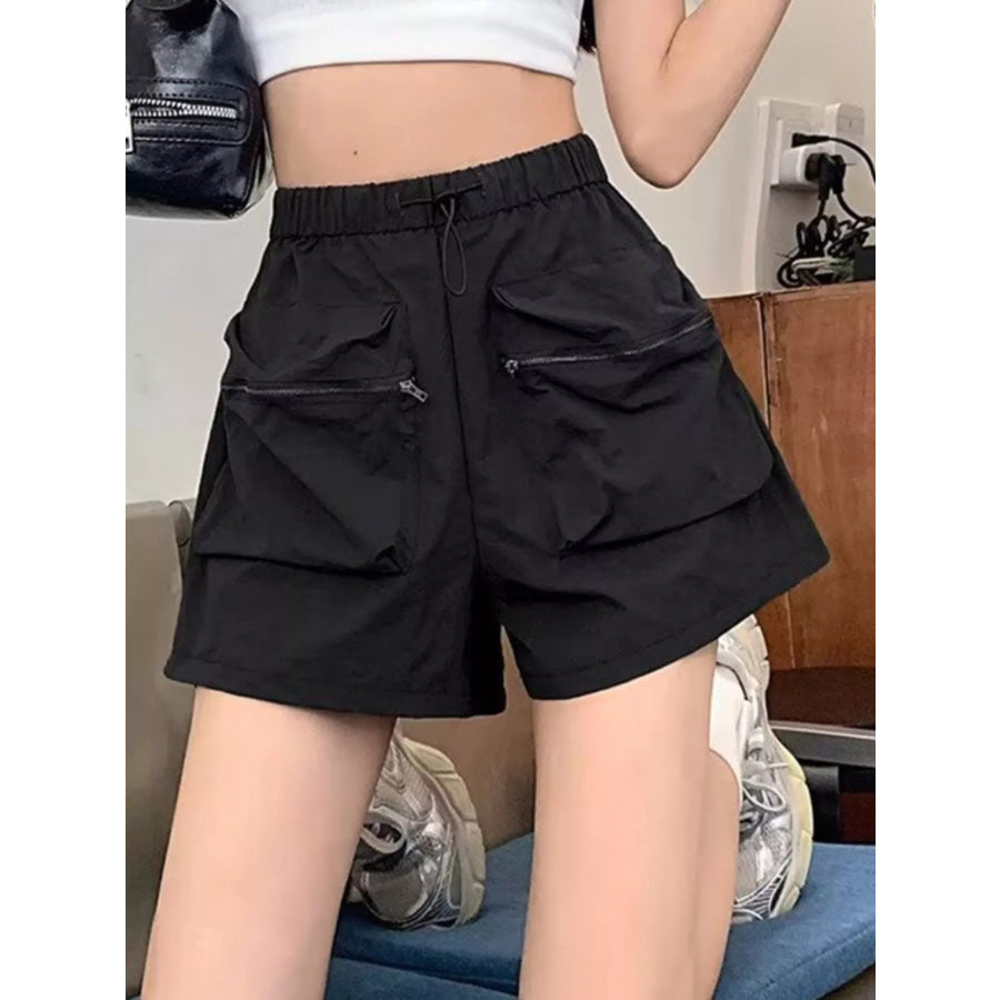 High Waist Cargo Shorts with Pockets Apparel and Accessories