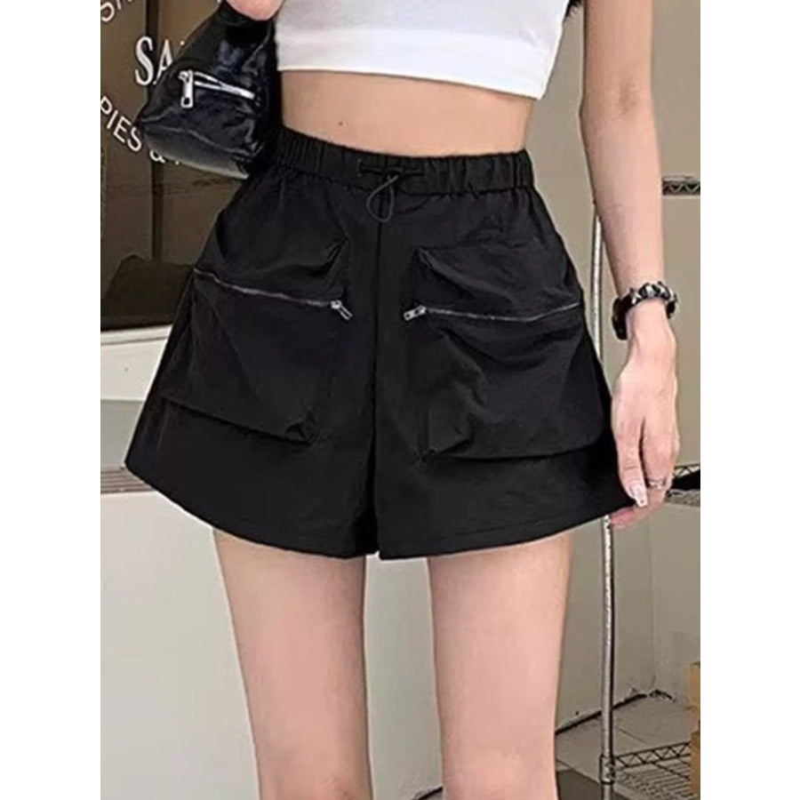 High Waist Cargo Shorts with Pockets Apparel and Accessories
