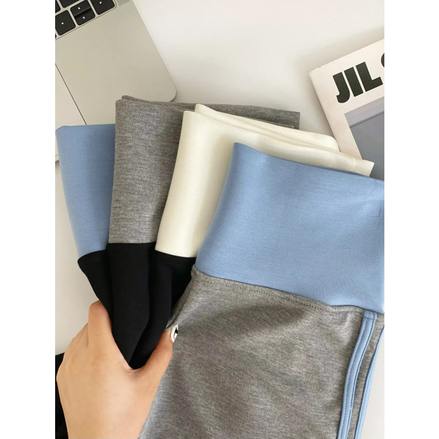 High Waist Contrast Trim Shorts Apparel and Accessories