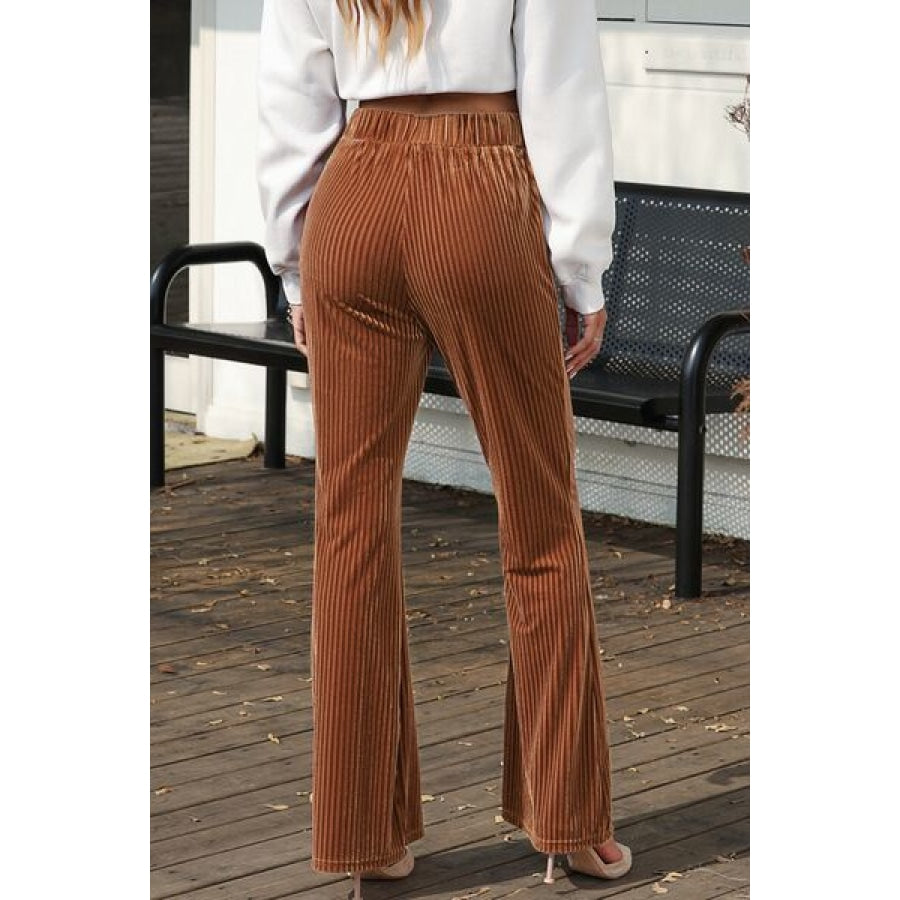 High Waist Corduroy Flare Pants Clothing