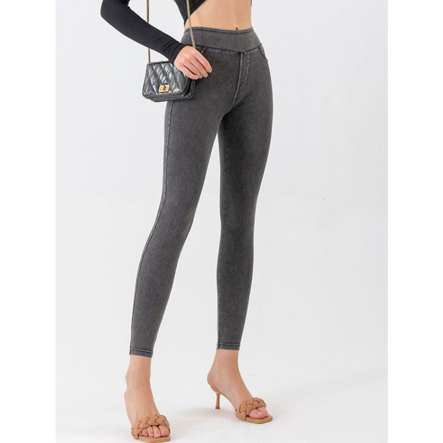 High Waist Cropped Active Leggings Heather Gray / XS