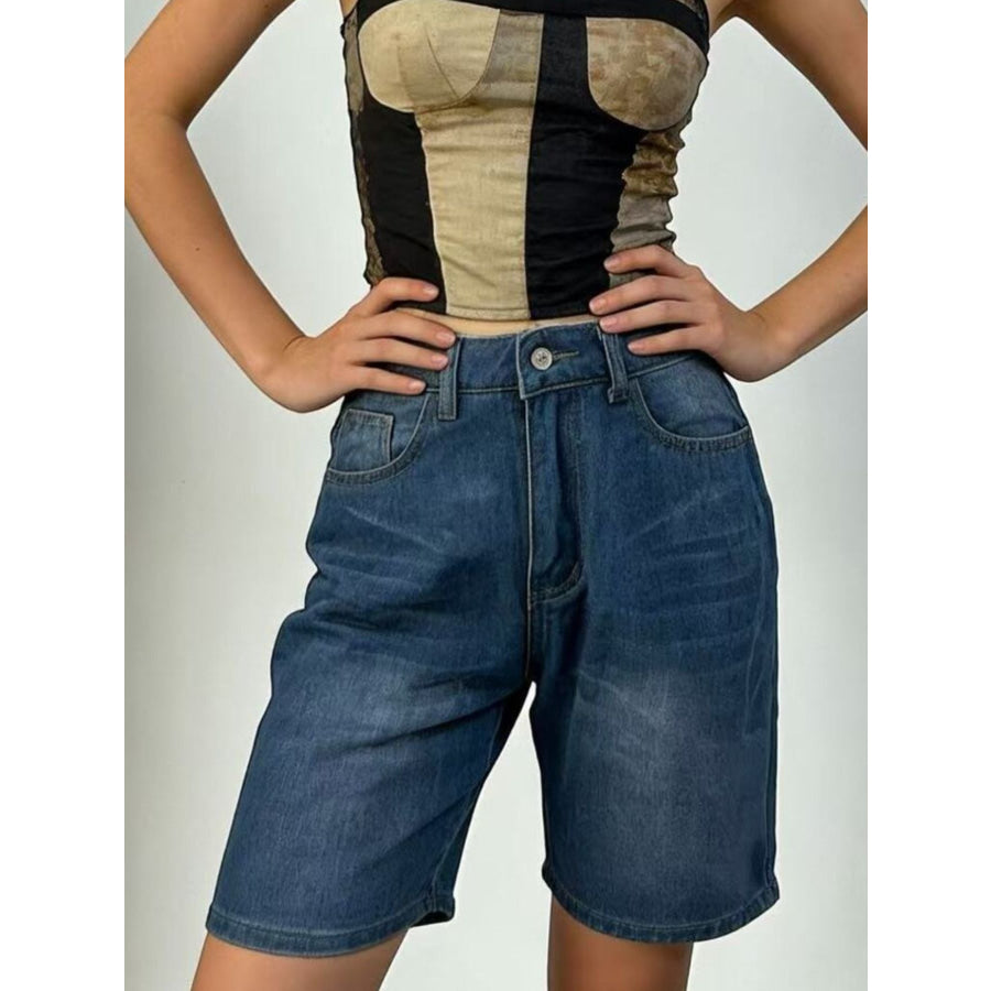 High Waist Denim Shorts Apparel and Accessories