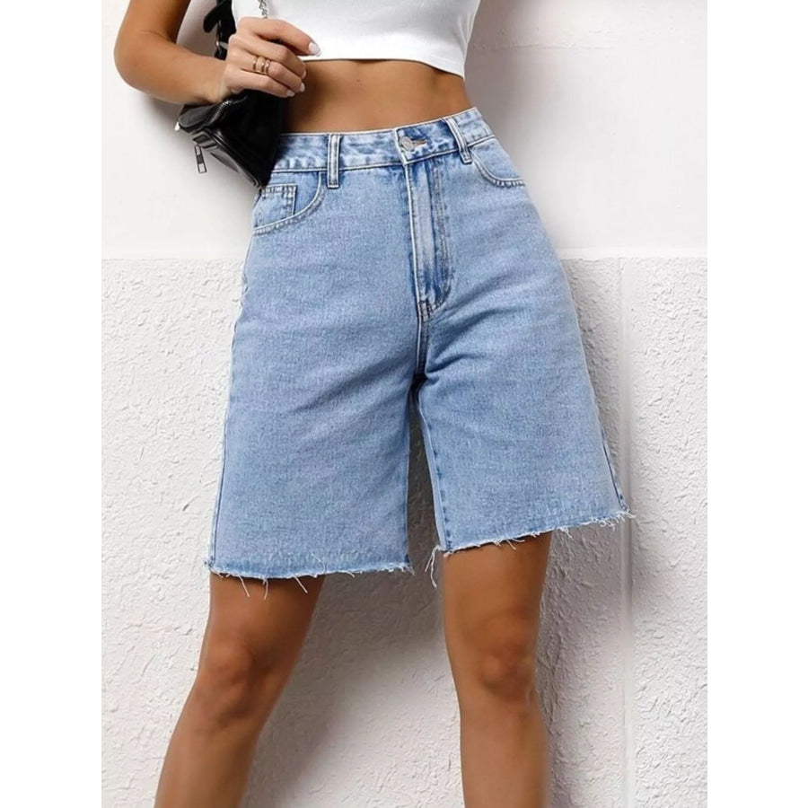 High Waist Denim Shorts Blue / XS Apparel and Accessories