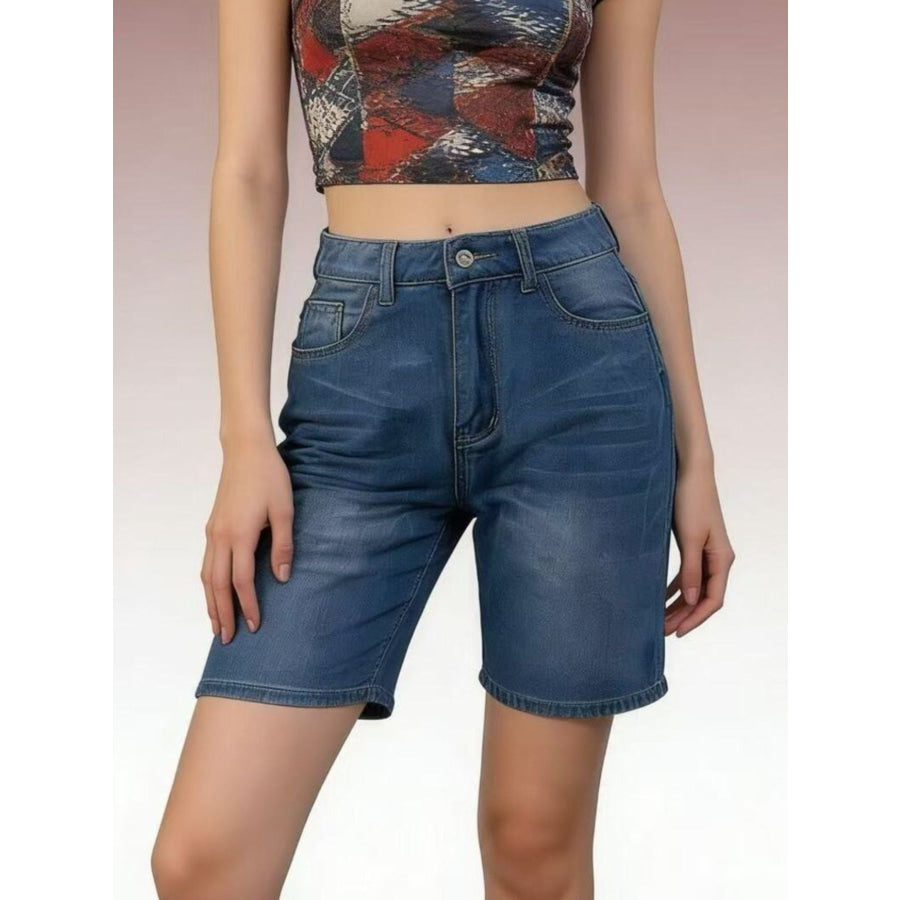 High Waist Denim Shorts Apparel and Accessories
