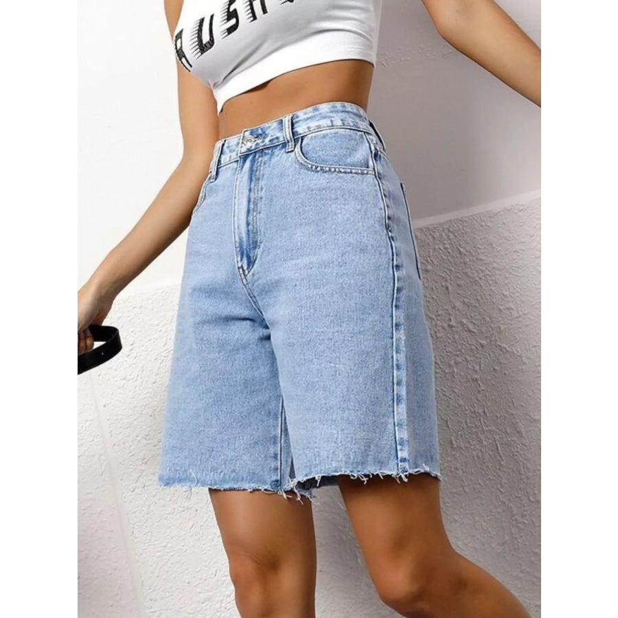 High Waist Denim Shorts Apparel and Accessories