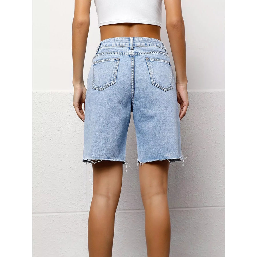 High Waist Denim Shorts Apparel and Accessories