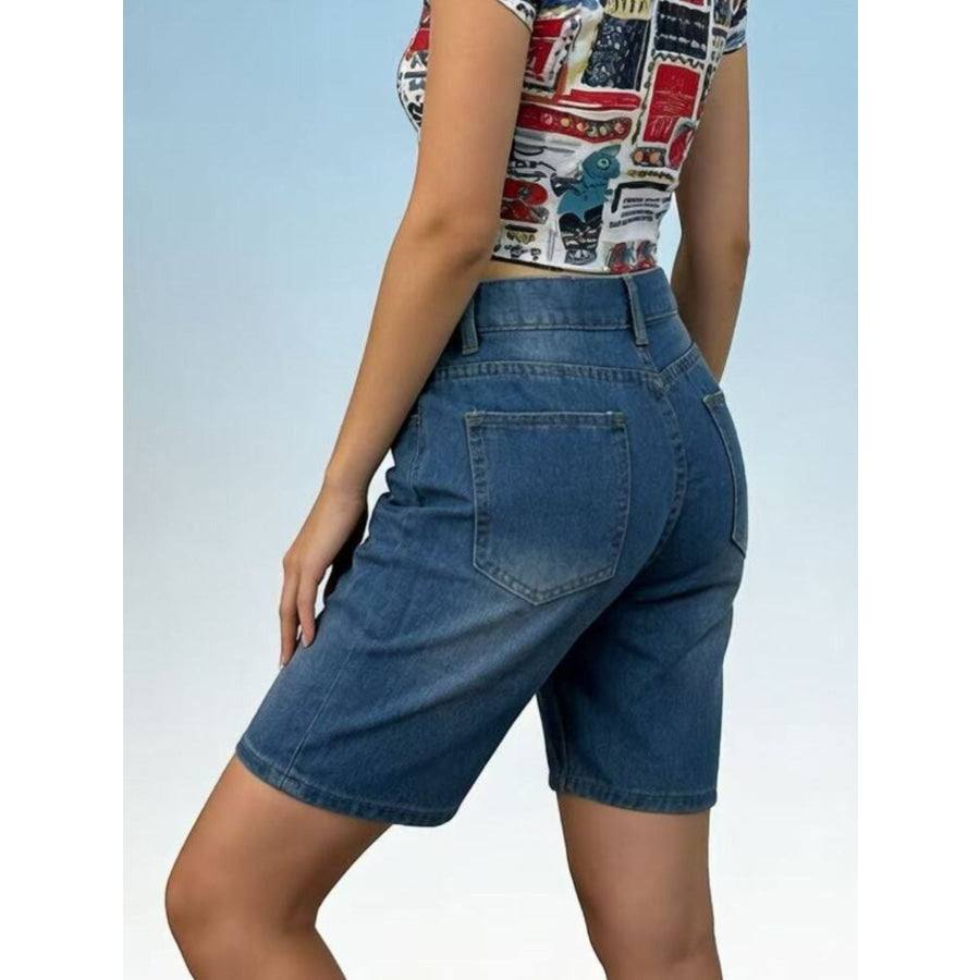High Waist Denim Shorts Apparel and Accessories