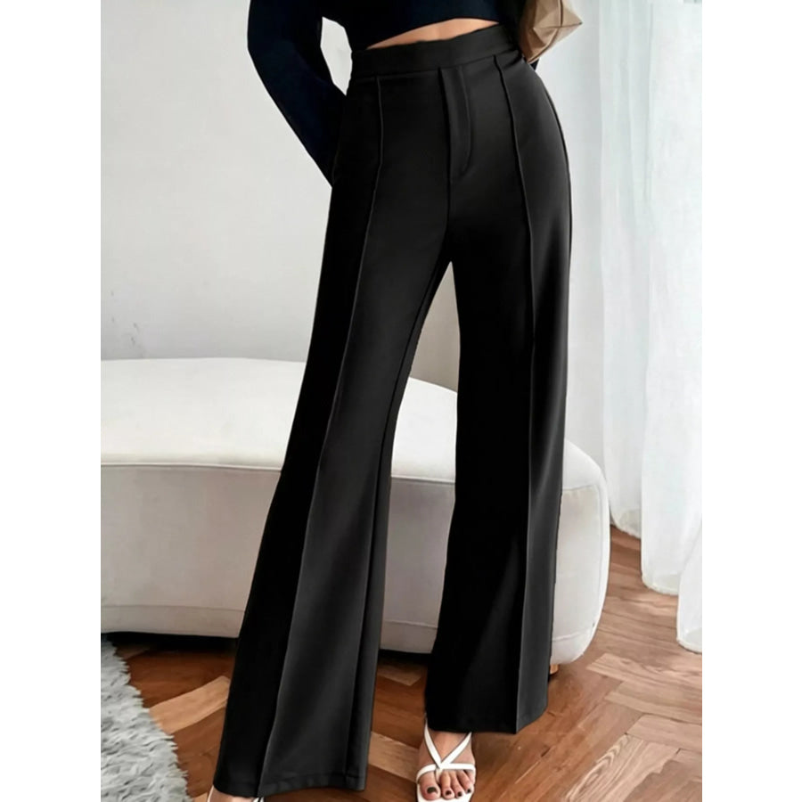 High Waist Flare Pants Black / S Apparel and Accessories
