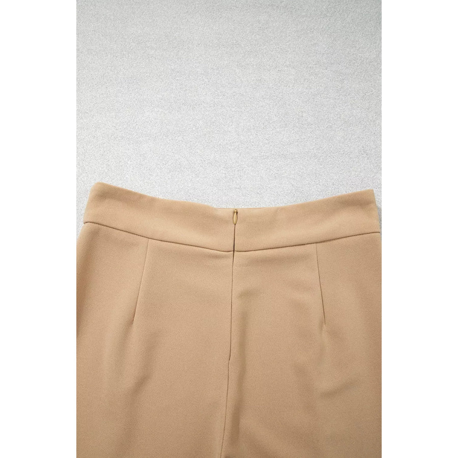High Waist Full Length Regular Fit Pants Apparel and Accessories