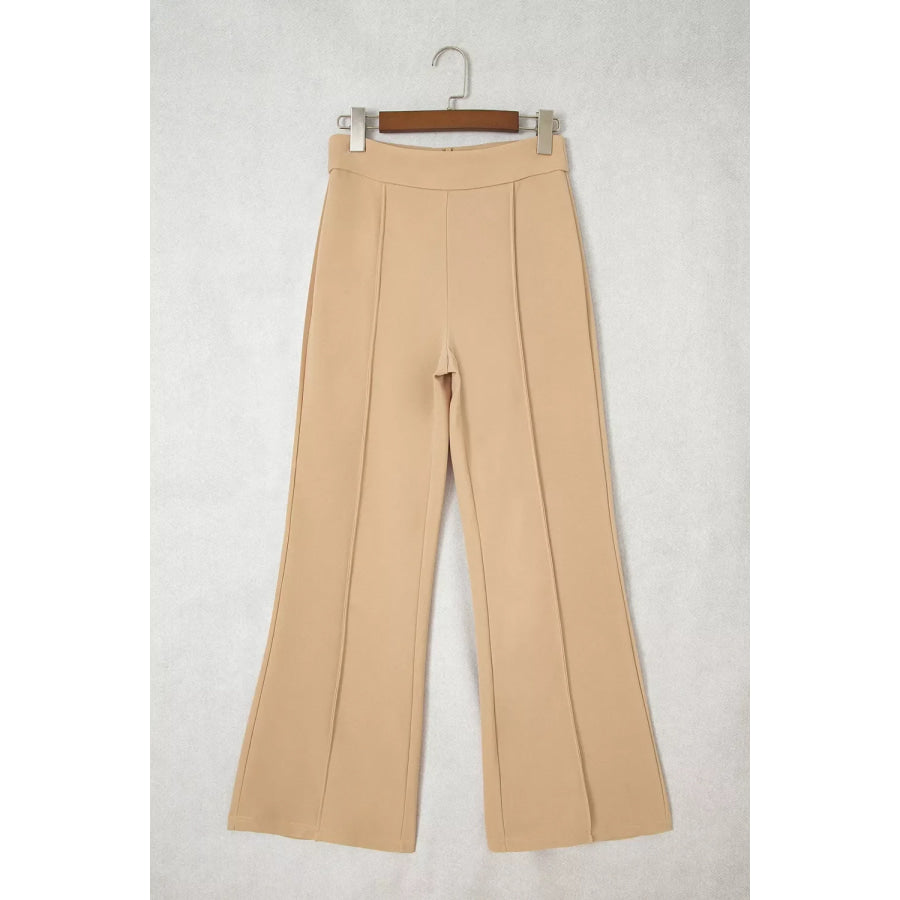 High Waist Full Length Regular Fit Pants Apparel and Accessories