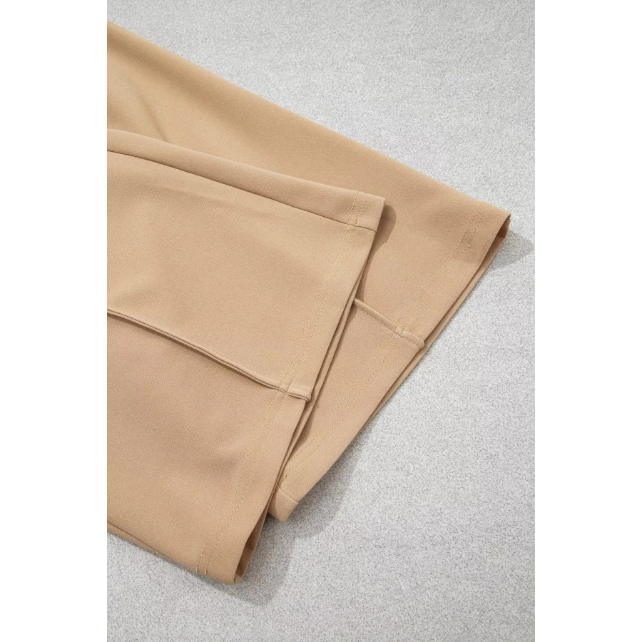 High Waist Full Length Regular Fit Pants Apparel and Accessories