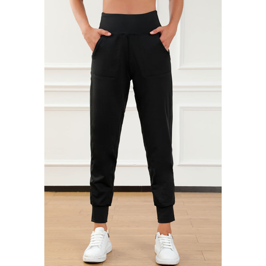 High Waist Joggers with Pockets Apparel and Accessories