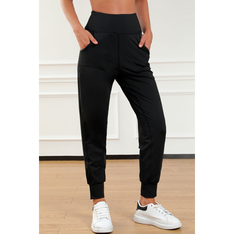 High Waist Joggers with Pockets Apparel and Accessories