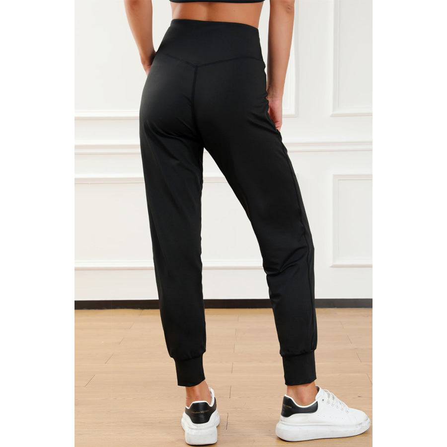 High Waist Joggers with Pockets Apparel and Accessories