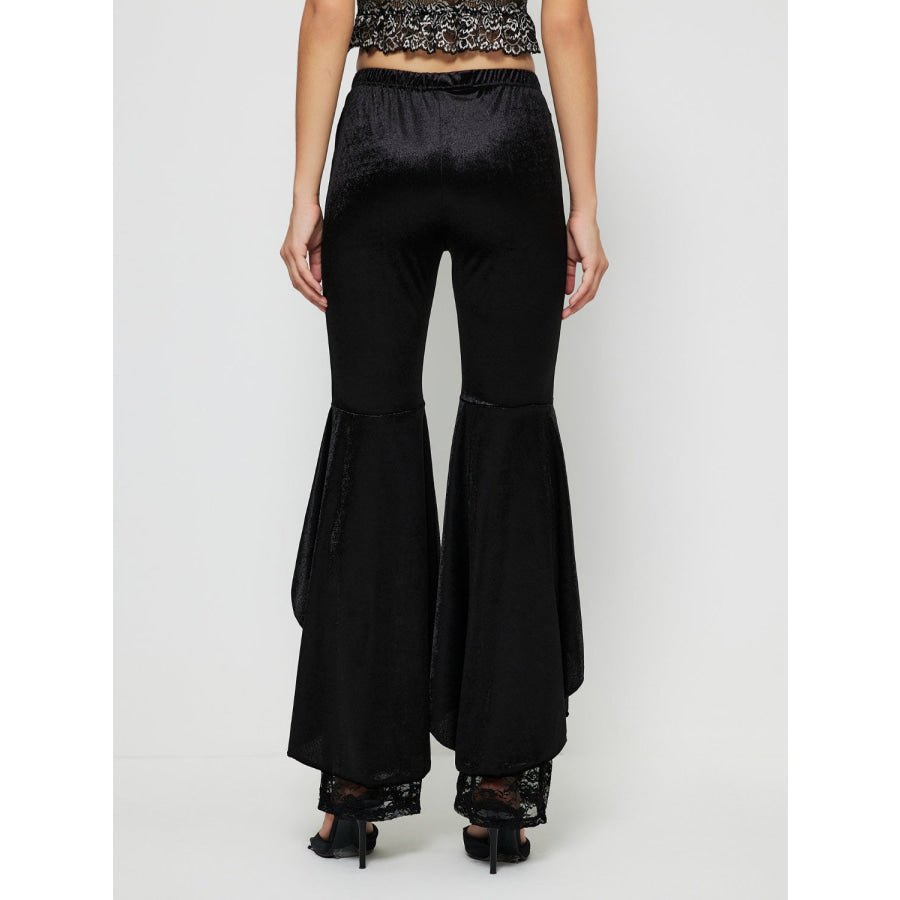 High Waist Lace Flare Pants Apparel and Accessories