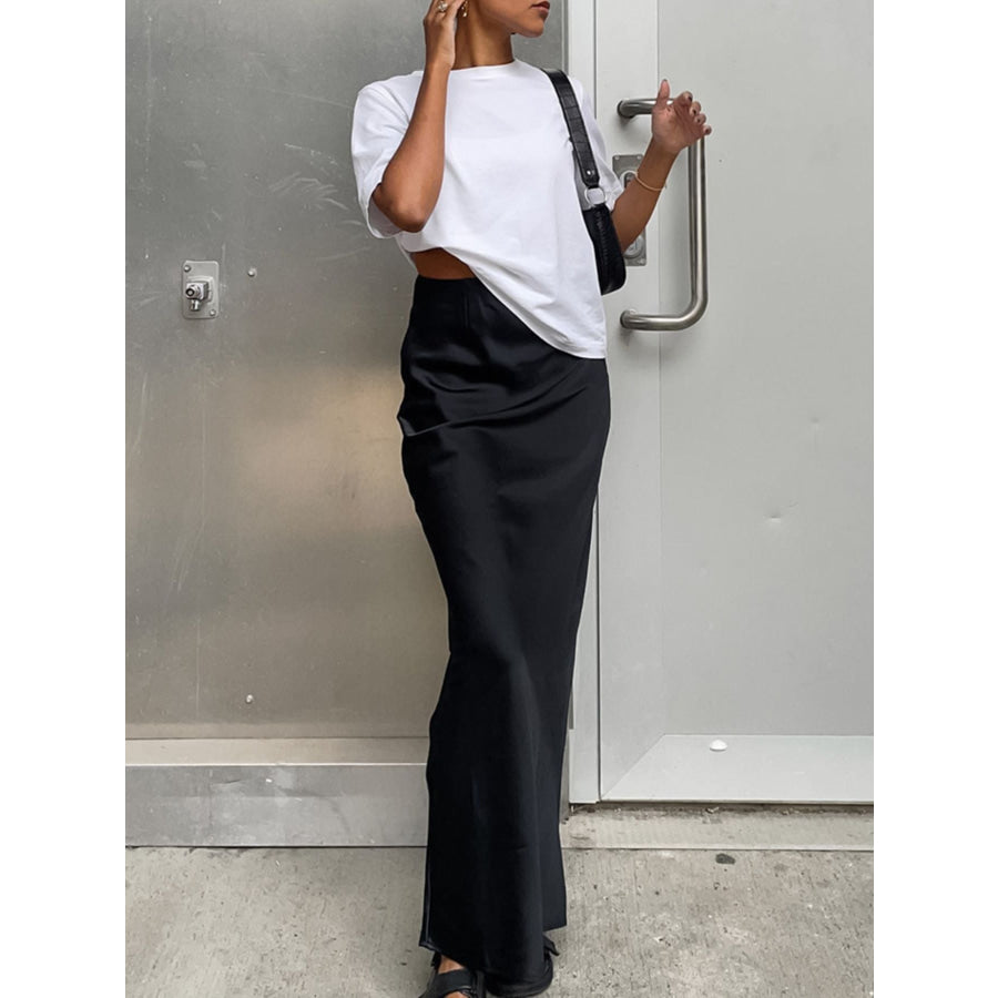 High Waist Maxi Skirt Black / S Apparel and Accessories
