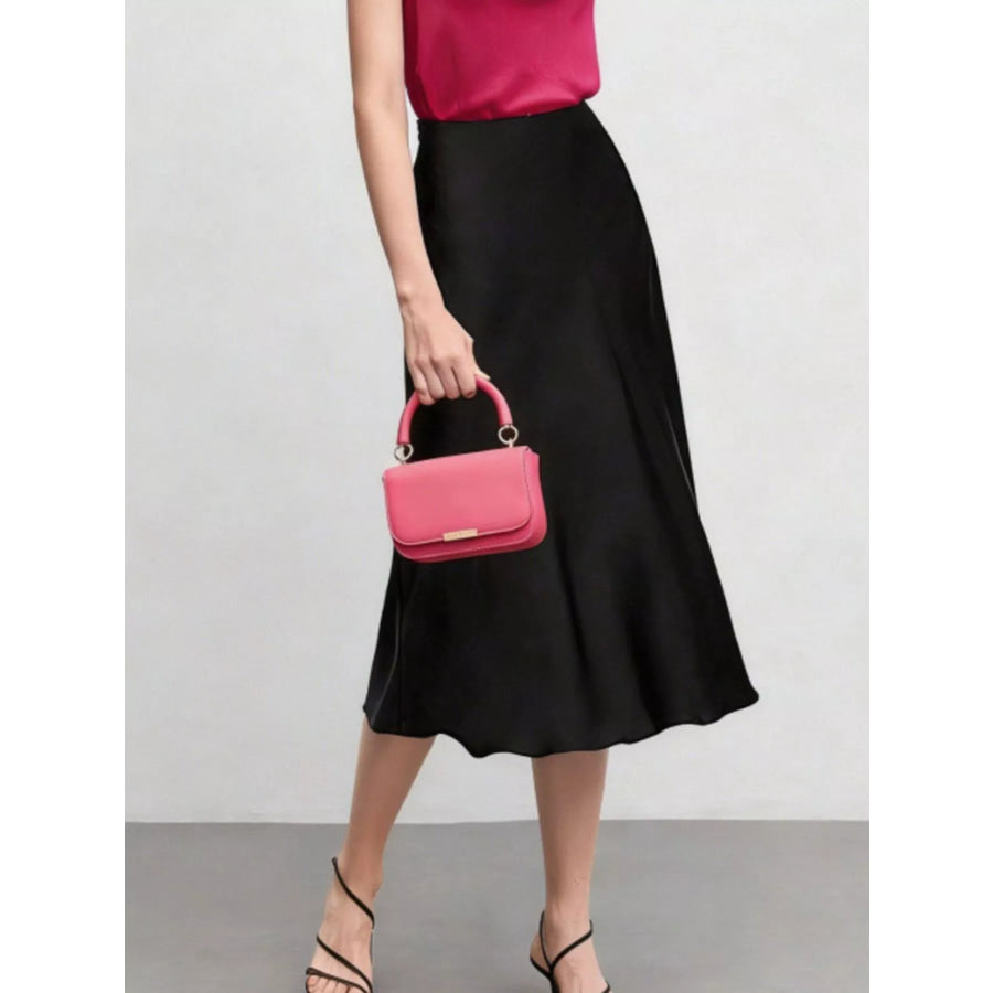 High Waist Midi Skirt Apparel and Accessories