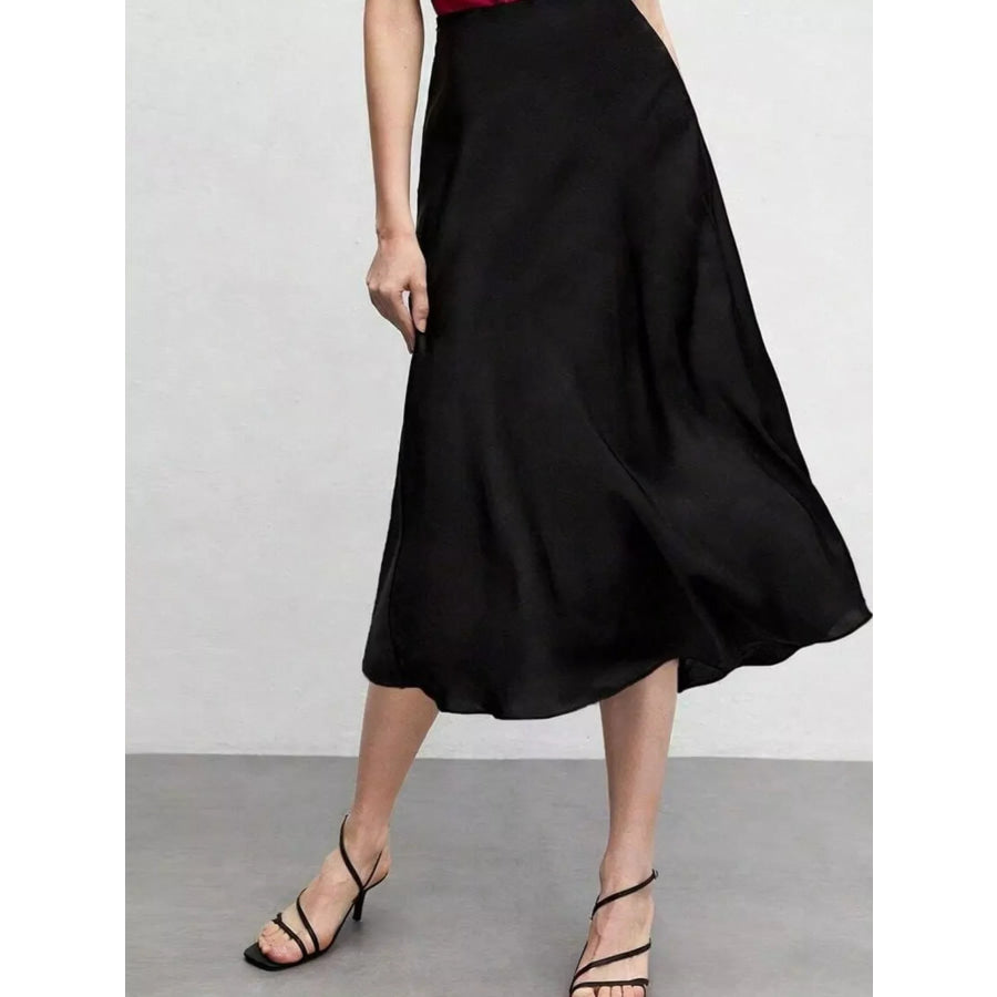 High Waist Midi Skirt Apparel and Accessories