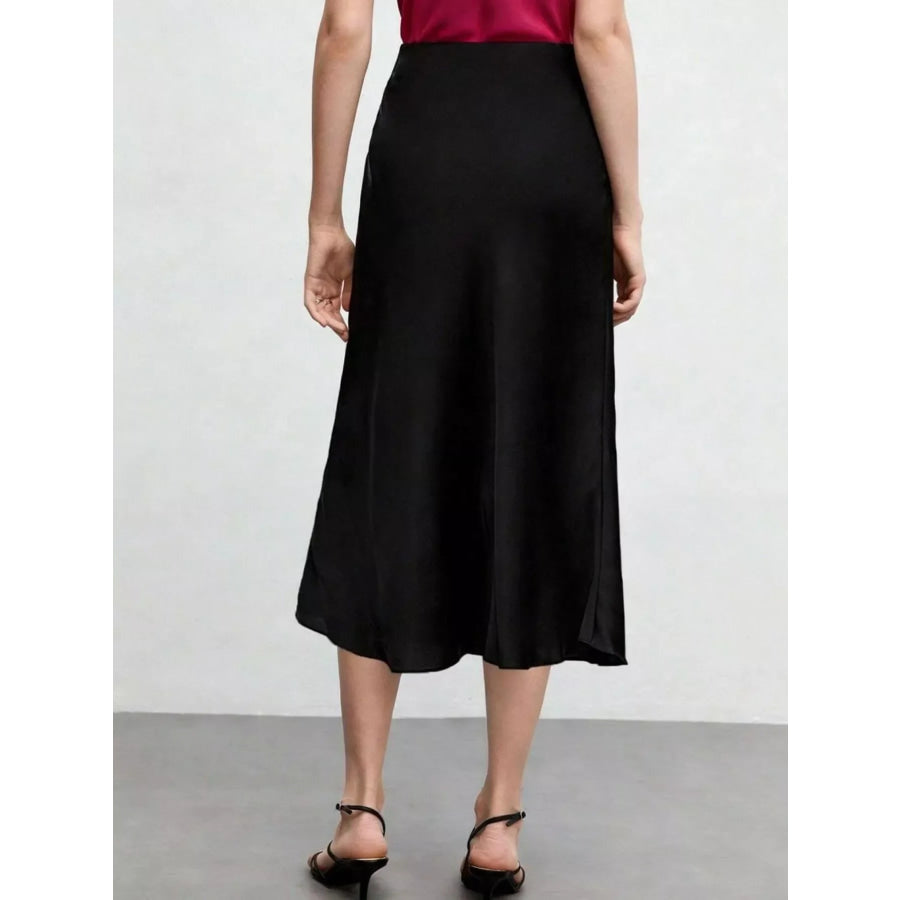 High Waist Midi Skirt Apparel and Accessories