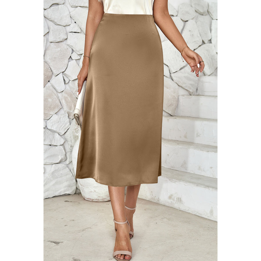 High Waist Midi Skirt Apparel and Accessories