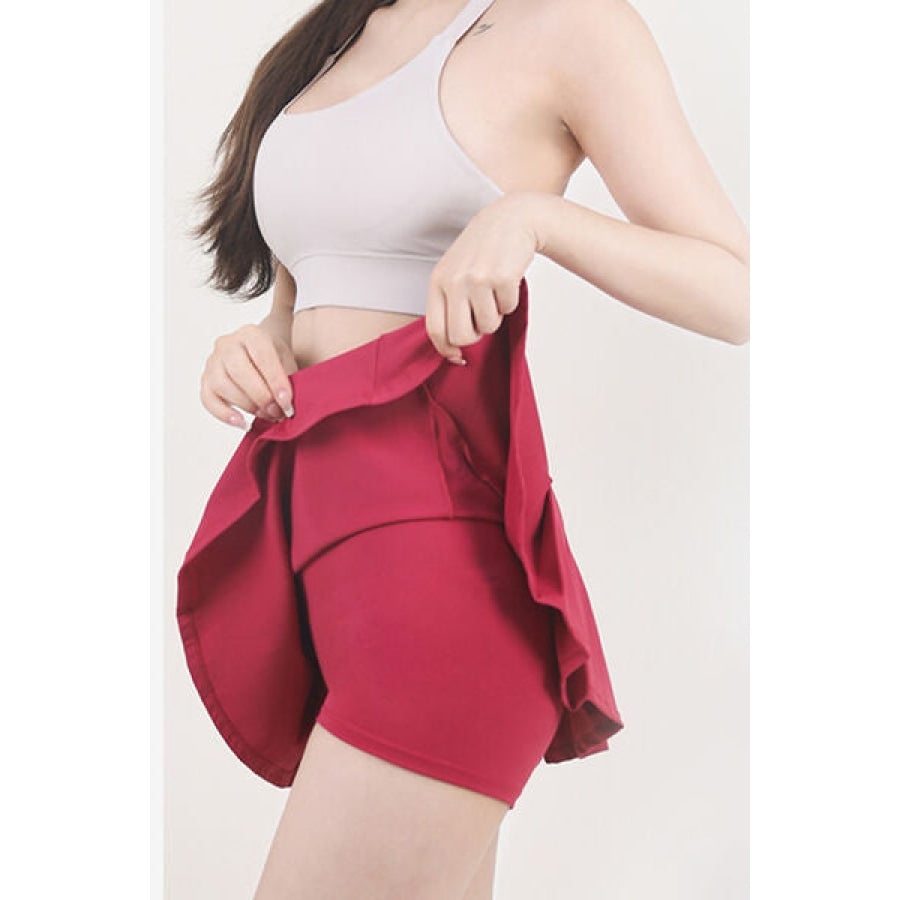 High Waist Pleated Active Skirt Apparel and Accessories