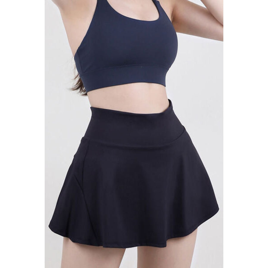 High Waist Pleated Active Skirt Black / S Apparel and Accessories