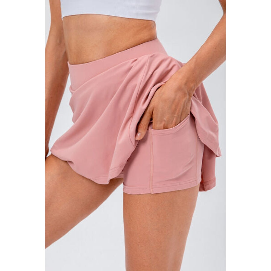 High Waist Pleated Active Skirt Blush Pink / XS Clothing