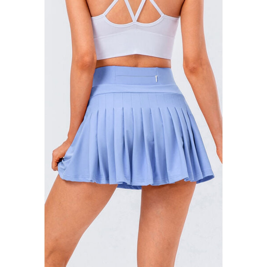 High Waist Pleated Active Skirt Misty Blue / S Clothing