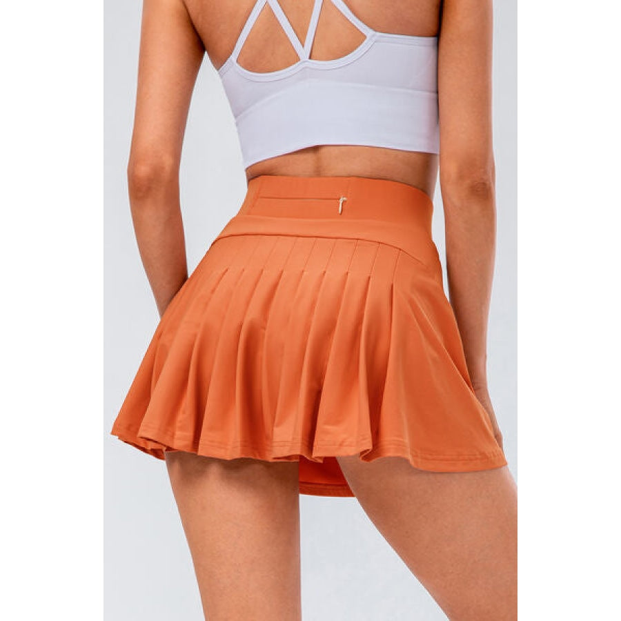High Waist Pleated Active Skirt Pumpkin / XS Clothing