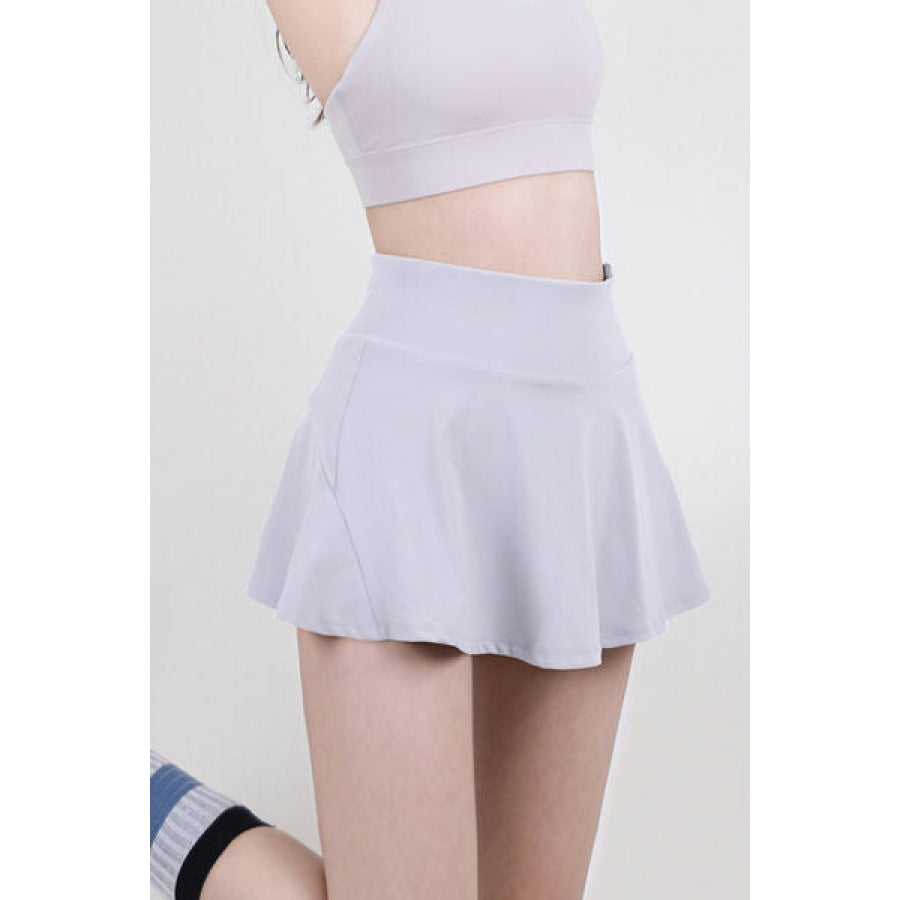 High Waist Pleated Active Skirt White / S Apparel and Accessories