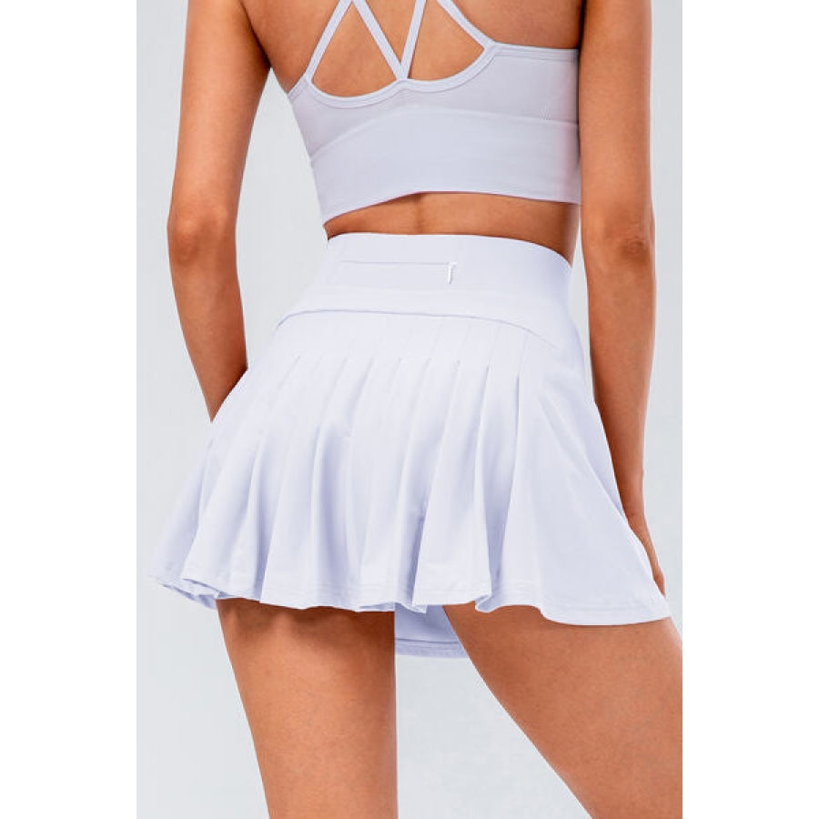 High Waist Pleated Active Skirt White / XS Clothing